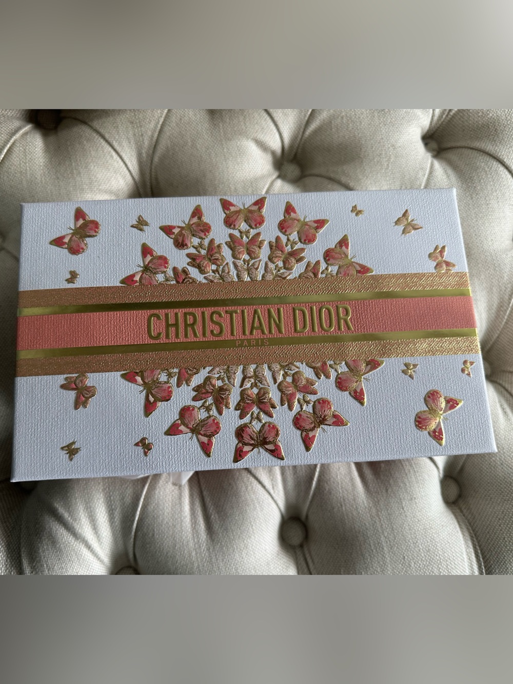 Christian Dior 2026 Mother’s Day Pink & Gold Butterfly Gift Box with filler